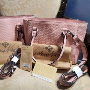 Patricia Nash Twisted Woven Collection Mozia Small Tote Pink Shoulder Bag NEW